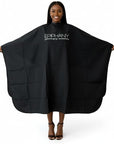 Epiphany Professional Barber & Hair Stylist Cape – Waterproof Hair Cutting Salon Cape with Adjustable Snap Closure, Lightweight Anti-Static Hairdresser Cape for Salon or Home Use, 57 x 67 in, Black
