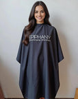 Epiphany Professional Barber & Hair Stylist Cape – Waterproof Hair Cutting Salon Cape with Adjustable Snap Closure, Lightweight Anti-Static Hairdresser Cape for Salon or Home Use, 57 x 67 in, Black