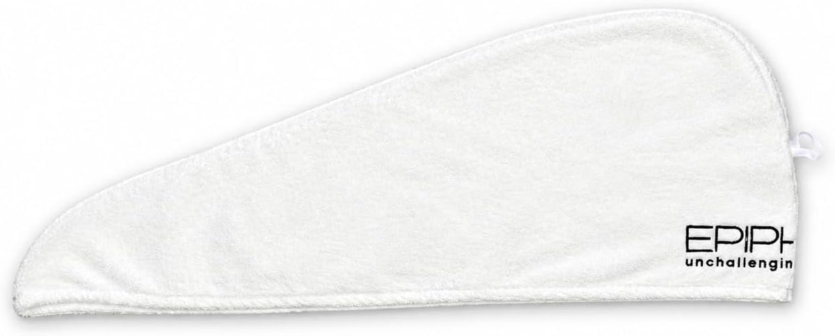 Epiphany Microfiber Hair Towel – Fast Drying, Super Absorbent &amp; Soft Turban Wrap with Button Closure – Lightweight Hair Wrap for Curly, Straight, Thick or Fine Hair