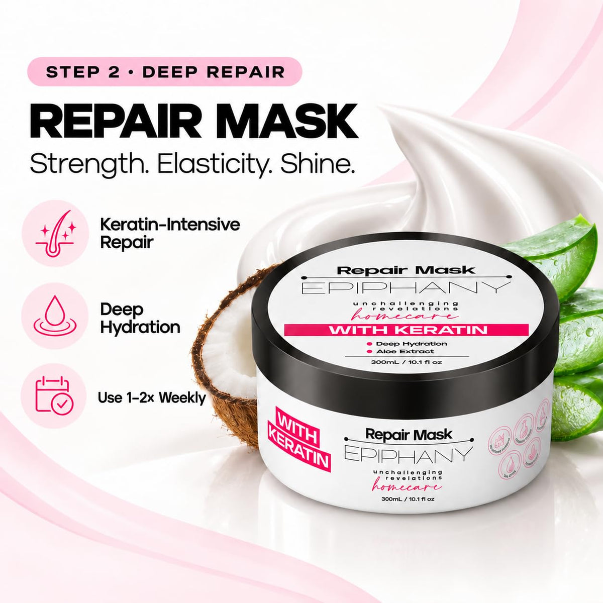 EPIPHANY - Hydration, Repair &amp; Shine Kit | Shampoo + Conditioner 33 oz + Mask 10 oz