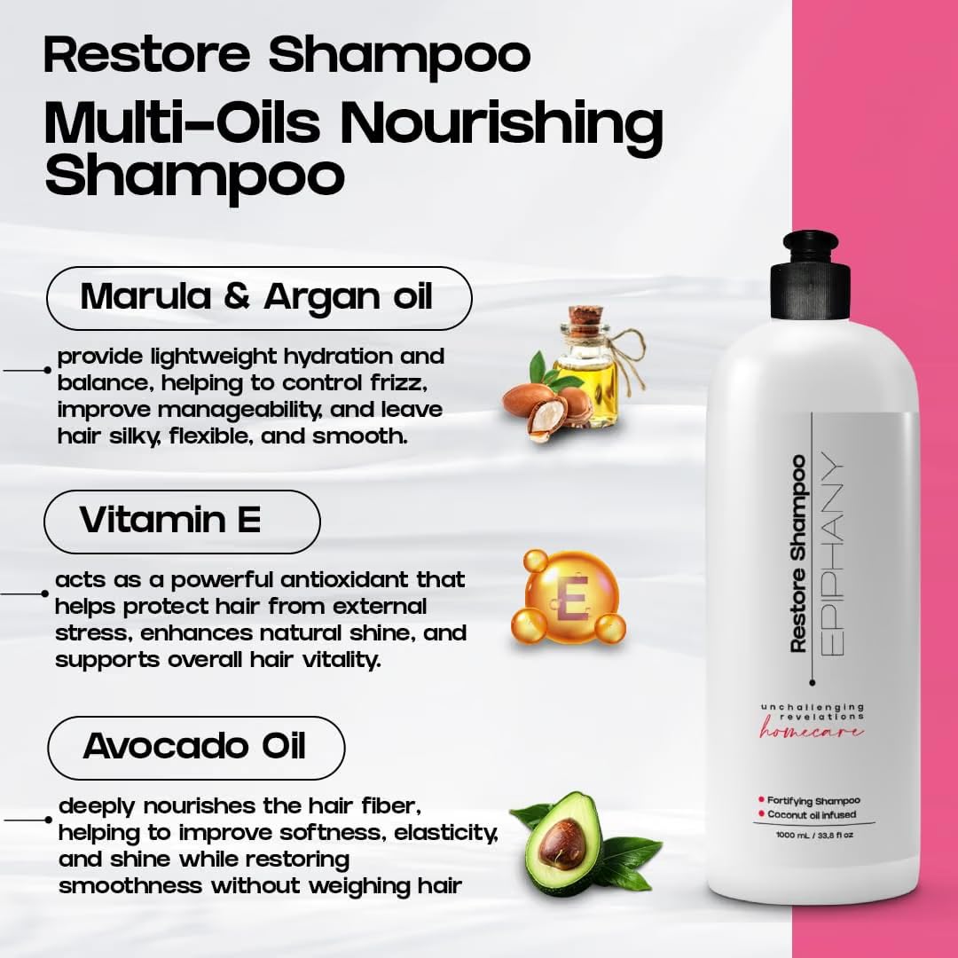 EPIPHANY - Hydration, Repair &amp; Shine Kit | Shampoo + Conditioner 33 oz + Mask 10 oz