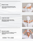 Epiphany Microfiber Hair Towel – Fast Drying, Super Absorbent & Soft Turban Wrap with Button Closure – Lightweight Hair Wrap for Curly, Straight, Thick or Fine Hair
