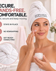 Epiphany Microfiber Hair Towel – Fast Drying, Super Absorbent & Soft Turban Wrap with Button Closure – Lightweight Hair Wrap for Curly, Straight, Thick or Fine Hair