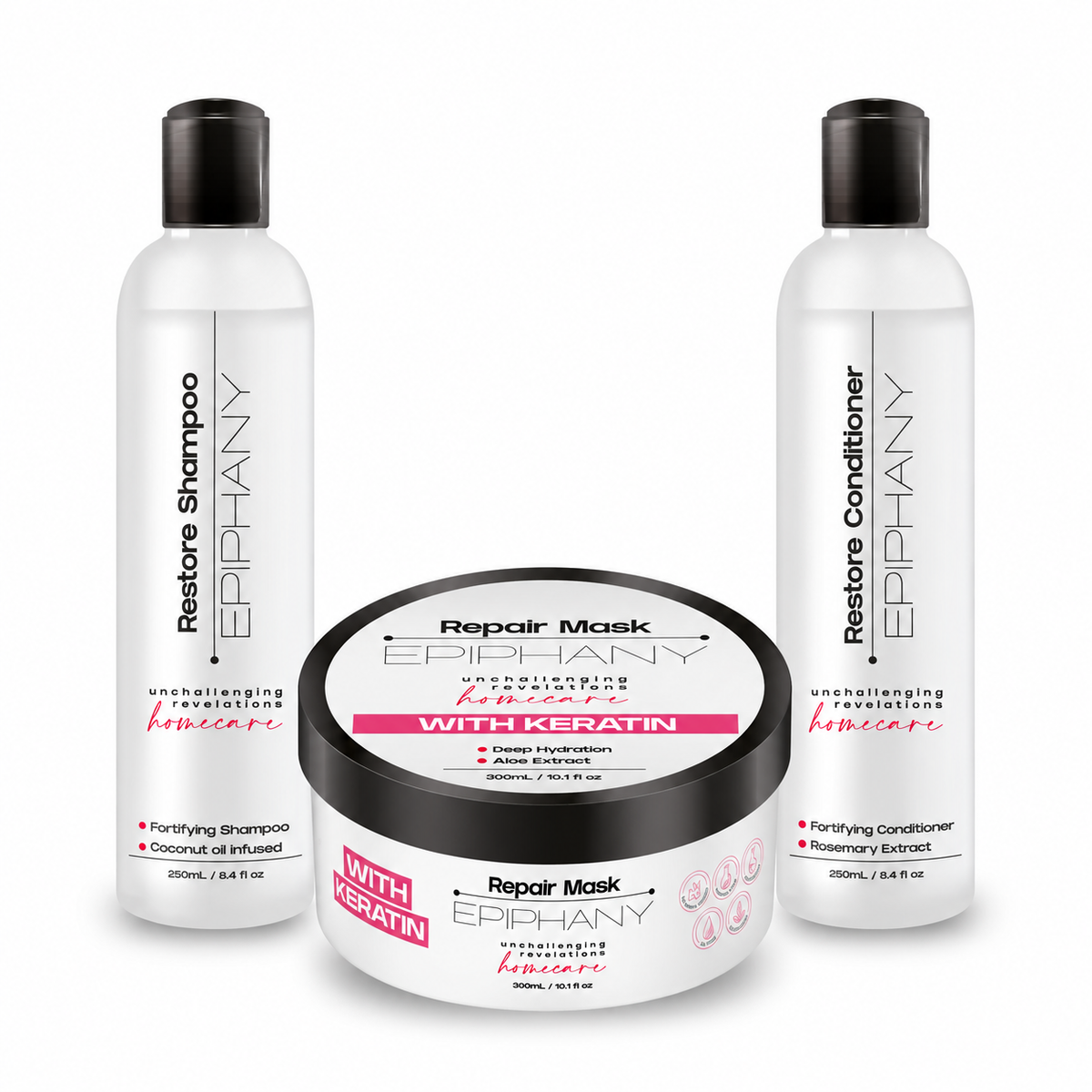 Dry & Damaged Hair Repair Kit | Shampoo, Conditioner & Mask – Epiphany
