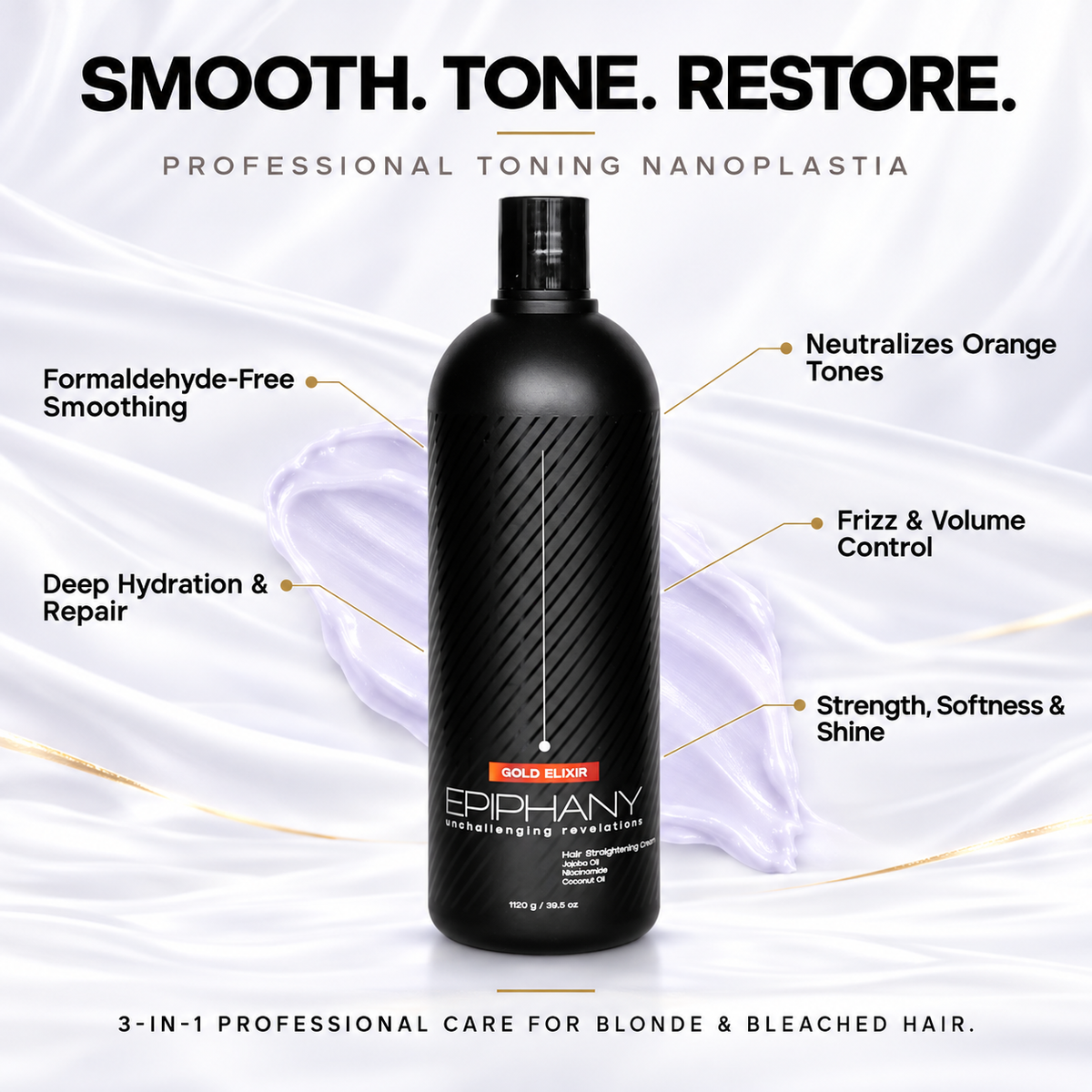 Gold Elixir | Toning Nanoplastia Treatment for Blonde &amp; Bleached Hair 1Ltr