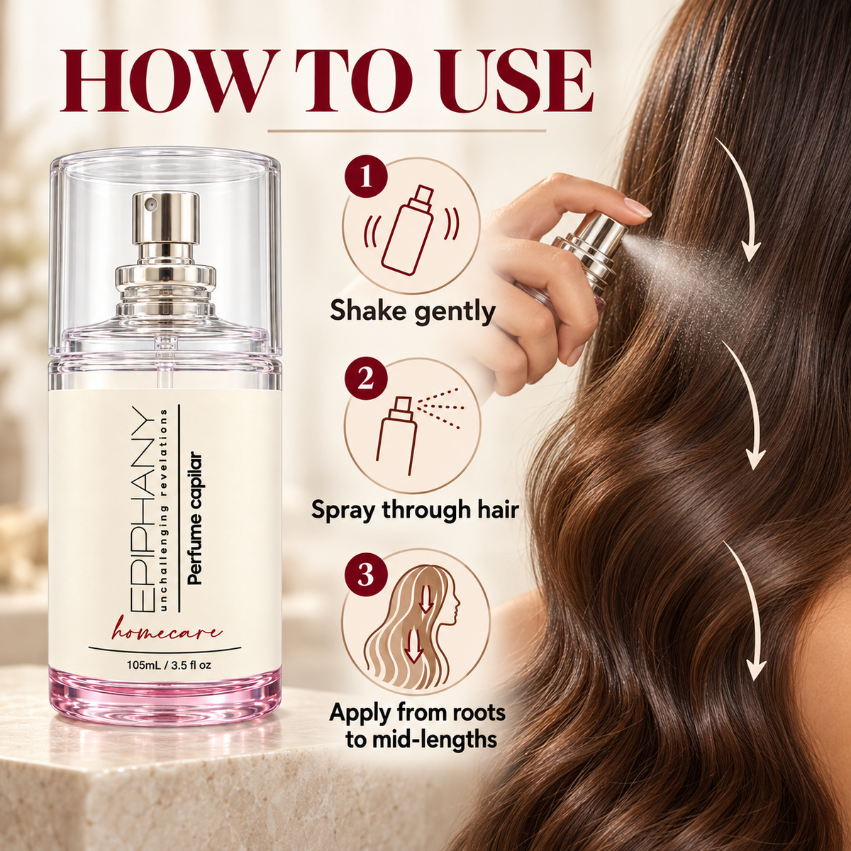 EPIPHANY Hair Perfume Spray – Luxury Hair Fragrance with UV Filter, Vitamin E &amp; Aloe Vera